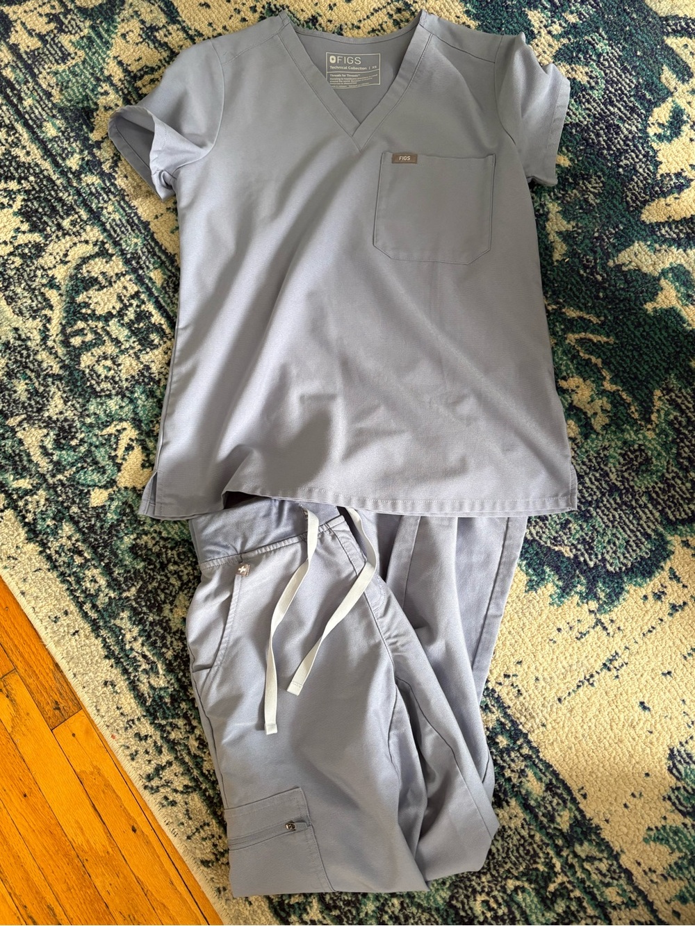 Figs Scrub Set in Vapor Blue size XS